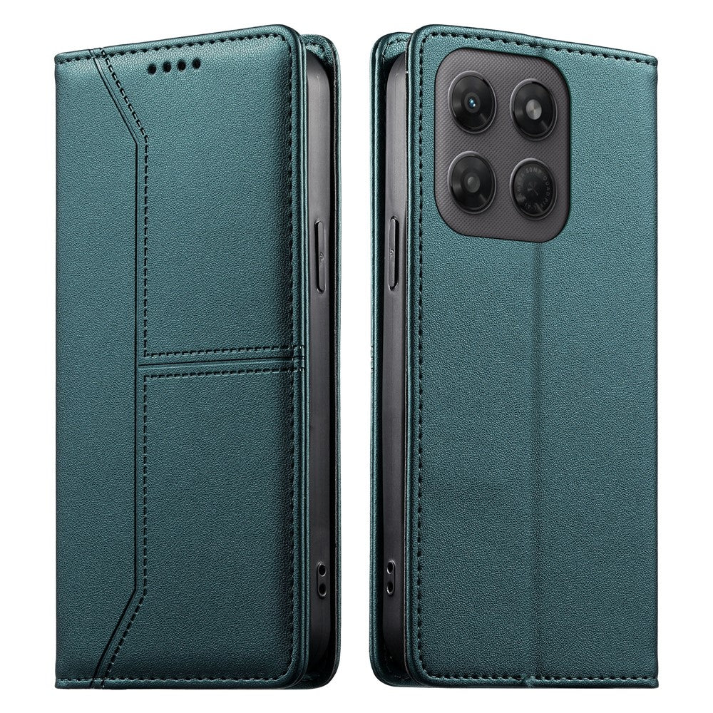 Til Motorola Edge 70 Pro 5G Pung-stander-etui Linjesplejsning TPU PU-læder Telefoncover