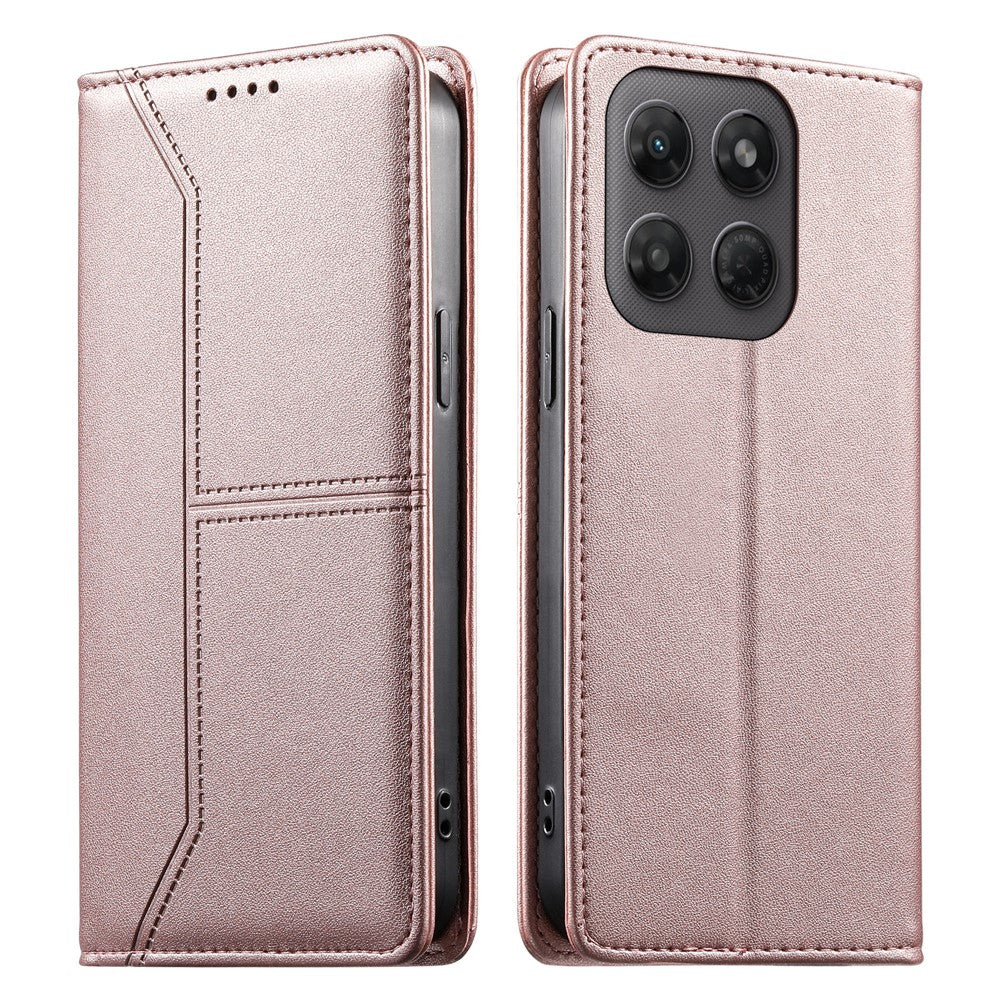 Til Motorola Edge 70 Pro 5G Pung-stander-etui Linjesplejsning TPU PU-læder Telefoncover