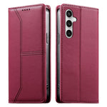 For Samsung Galaxy S26 FE Wallet Stand Case Line Splicing TPU PU Leather Phone Cover