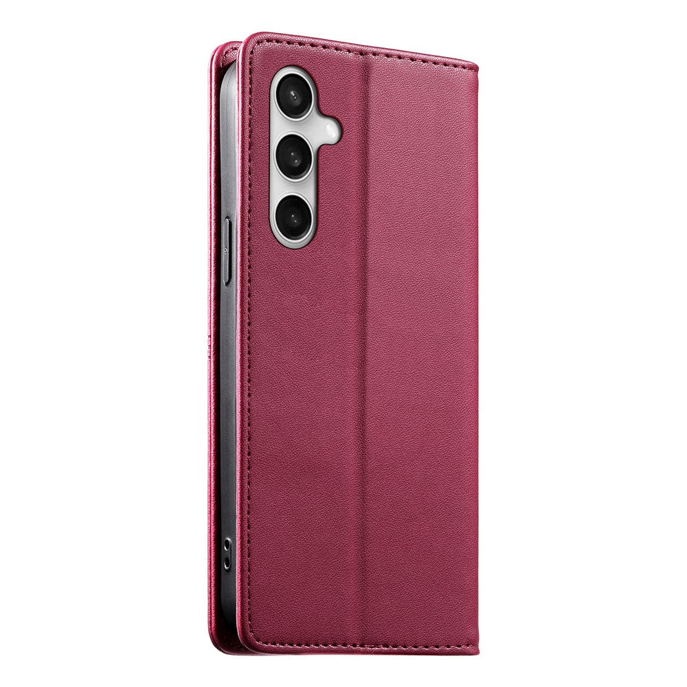 For Samsung Galaxy S26 FE Wallet Stand Case Line Splicing TPU PU Leather Phone Cover