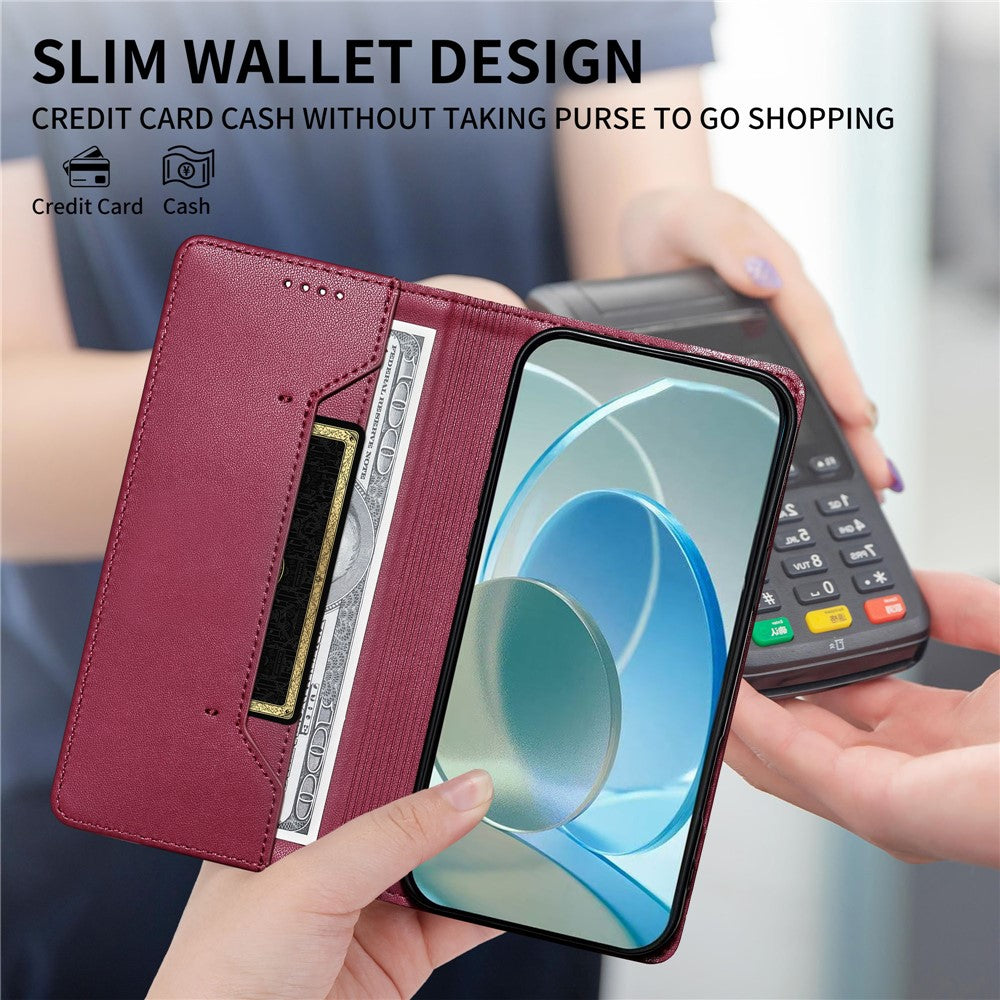 For Samsung Galaxy S26 FE Wallet Stand Case Line Splicing TPU PU Leather Phone Cover