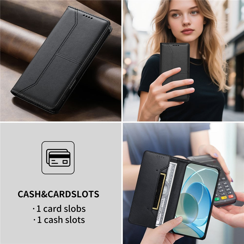 For Xiaomi 17T Wallet Stand Case Line Splicing TPU PU Leather Phone Cover