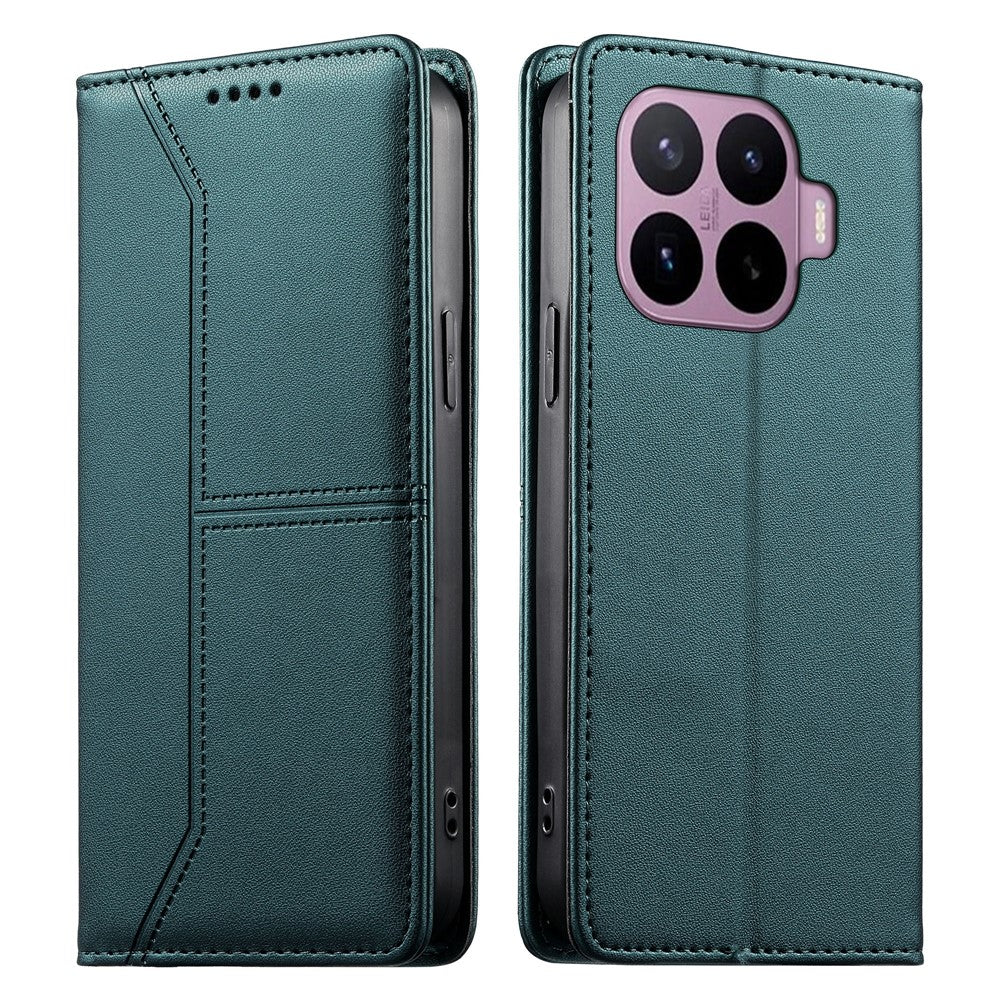 For Xiaomi 17T Wallet Stand Case Line Splicing TPU PU Leather Phone Cover