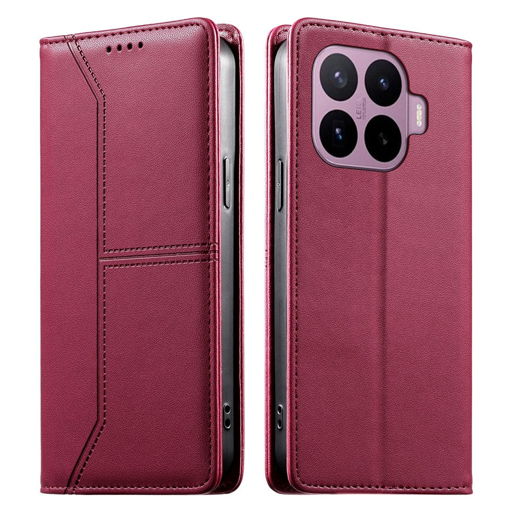 For Xiaomi 17T Wallet Stand Case Line Splicing TPU PU Leather Phone Cover