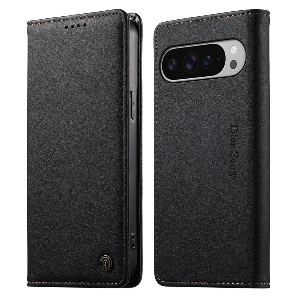 DIERFENG DF-019 for Google Pixel 11 Pro XL Leather Wallet Case Magnetic Flip Cover with Card Slots RFID Blocking