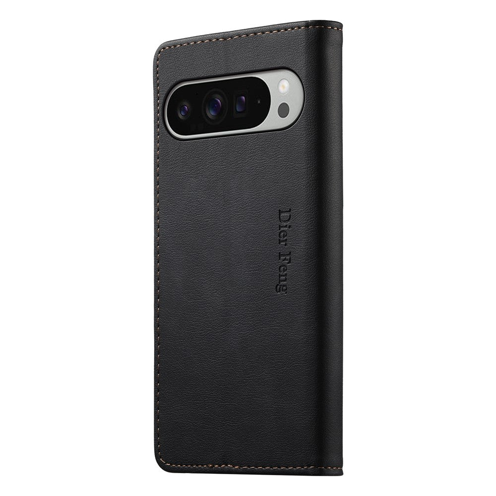 DIERFENG DF-019 for Google Pixel 11 Pro XL Leather Wallet Case Magnetic Flip Cover with Card Slots RFID Blocking