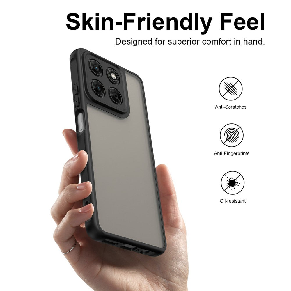 Motorola Moto G37 5G / G37 Power 5G / G47 5G-mobilcover, stødsikkert, med airbags, matteret gennemsigtig PC + TPU-bagside