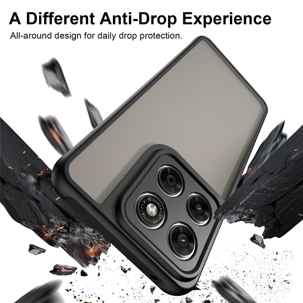 Motorola Moto G37 5G / G37 Power 5G / G47 5G-mobilcover, stødsikkert, med airbags, matteret gennemsigtig PC + TPU-bagside