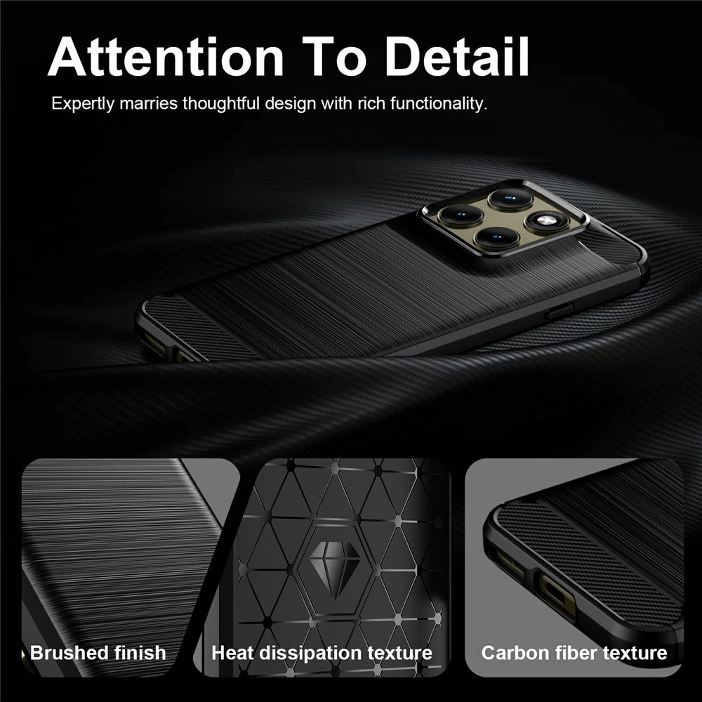 Til Motorola Edge (2026) TPU-etui Beskyttende telefoncover Kulfibertekstur Børstet