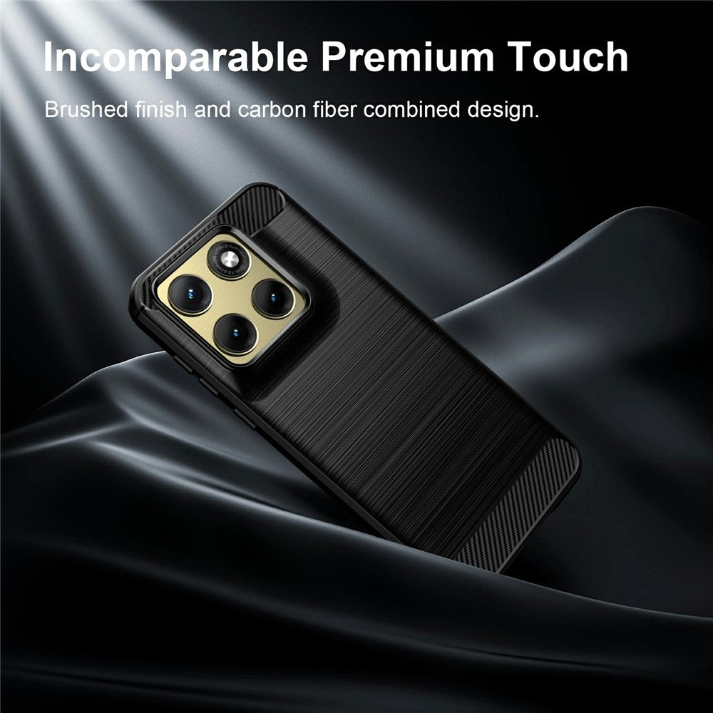 Til Motorola Edge (2026) TPU-etui Beskyttende telefoncover Kulfibertekstur Børstet