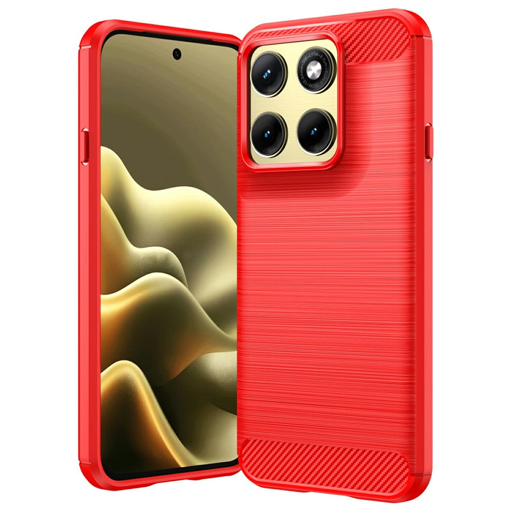 Til Motorola Edge (2026) TPU-etui Beskyttende telefoncover Kulfibertekstur Børstet
