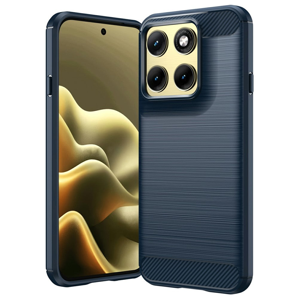Til Motorola Edge (2026) TPU-etui Beskyttende telefoncover Kulfibertekstur Børstet
