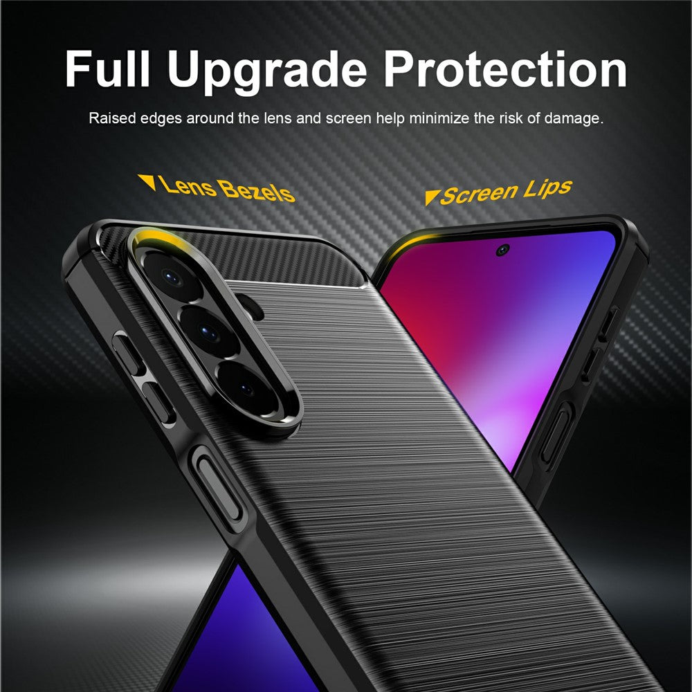 For Samsung Galaxy A27 5G TPU Case Protective Phone Cover Carbon Fiber Texture Brushed