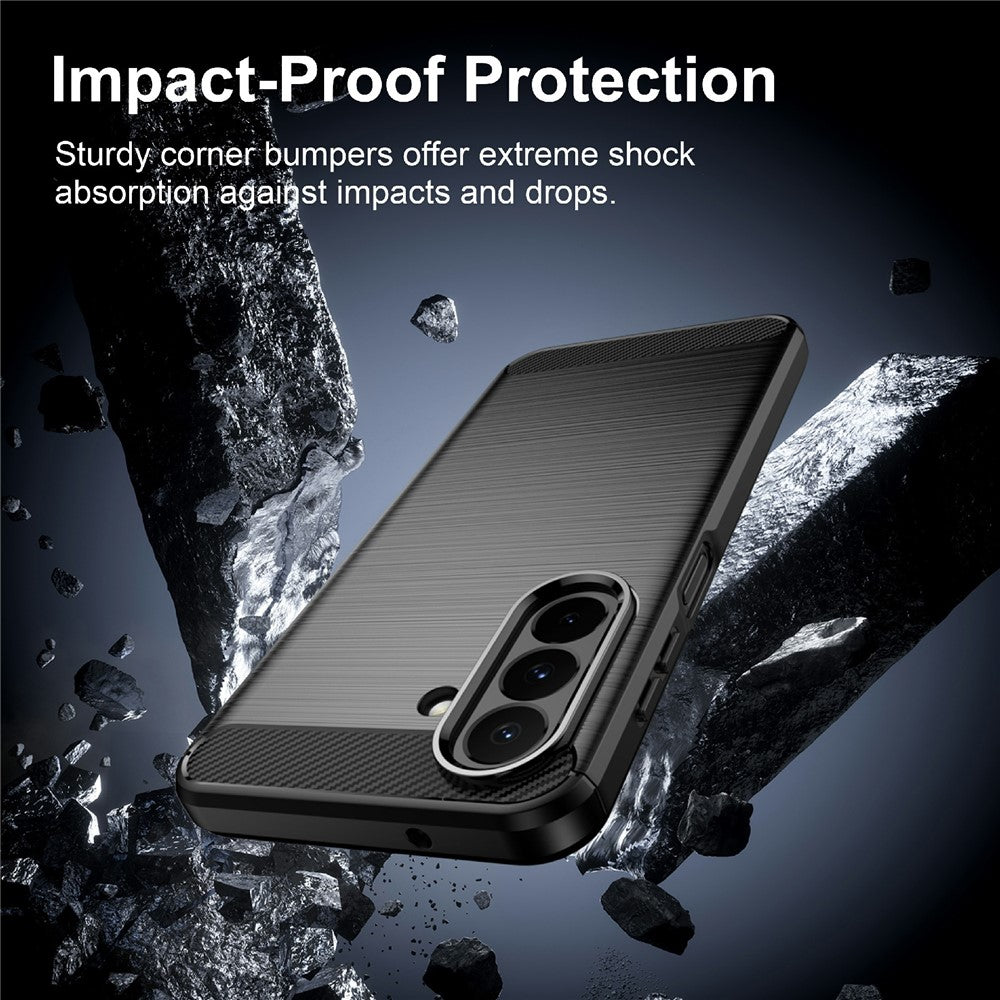 For Samsung Galaxy A27 5G TPU Case Protective Phone Cover Carbon Fiber Texture Brushed