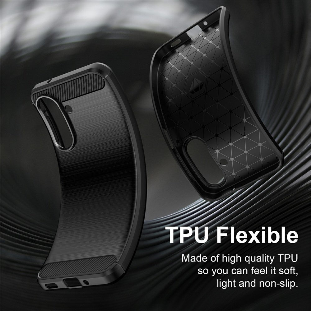 For Samsung Galaxy A27 5G TPU Case Protective Phone Cover Carbon Fiber Texture Brushed