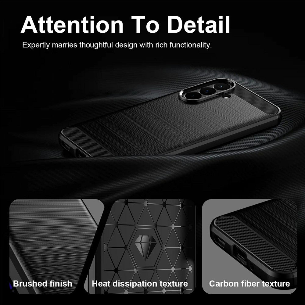 For Samsung Galaxy A27 5G TPU Case Protective Phone Cover Carbon Fiber Texture Brushed