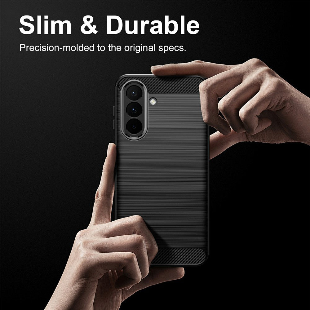 For Samsung Galaxy A27 5G TPU Case Protective Phone Cover Carbon Fiber Texture Brushed