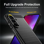 AMORUS For Samsung Galaxy A27 5G Case Carbon Fiber Texture Brushed Protective Phone Cover