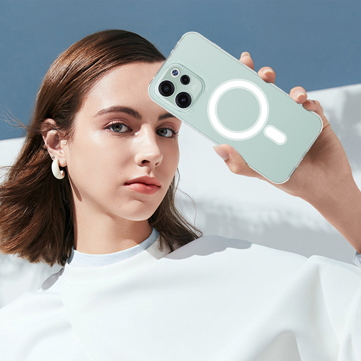 Oppo Reno15 FS 5G / Oppo Reno15 F 5G gennemsigtigt magnetisk mobilcover med TPU + akryl-bagside