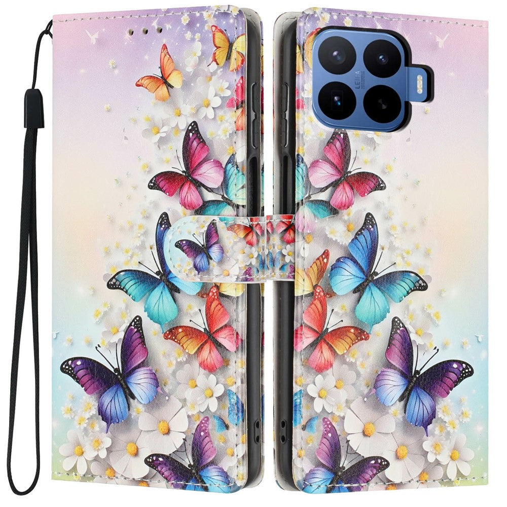 Xiaomi 17T Pro Plånboksfodral Mönstertryck PU-läder Stativ Flip mobilfodral med Handledsrem