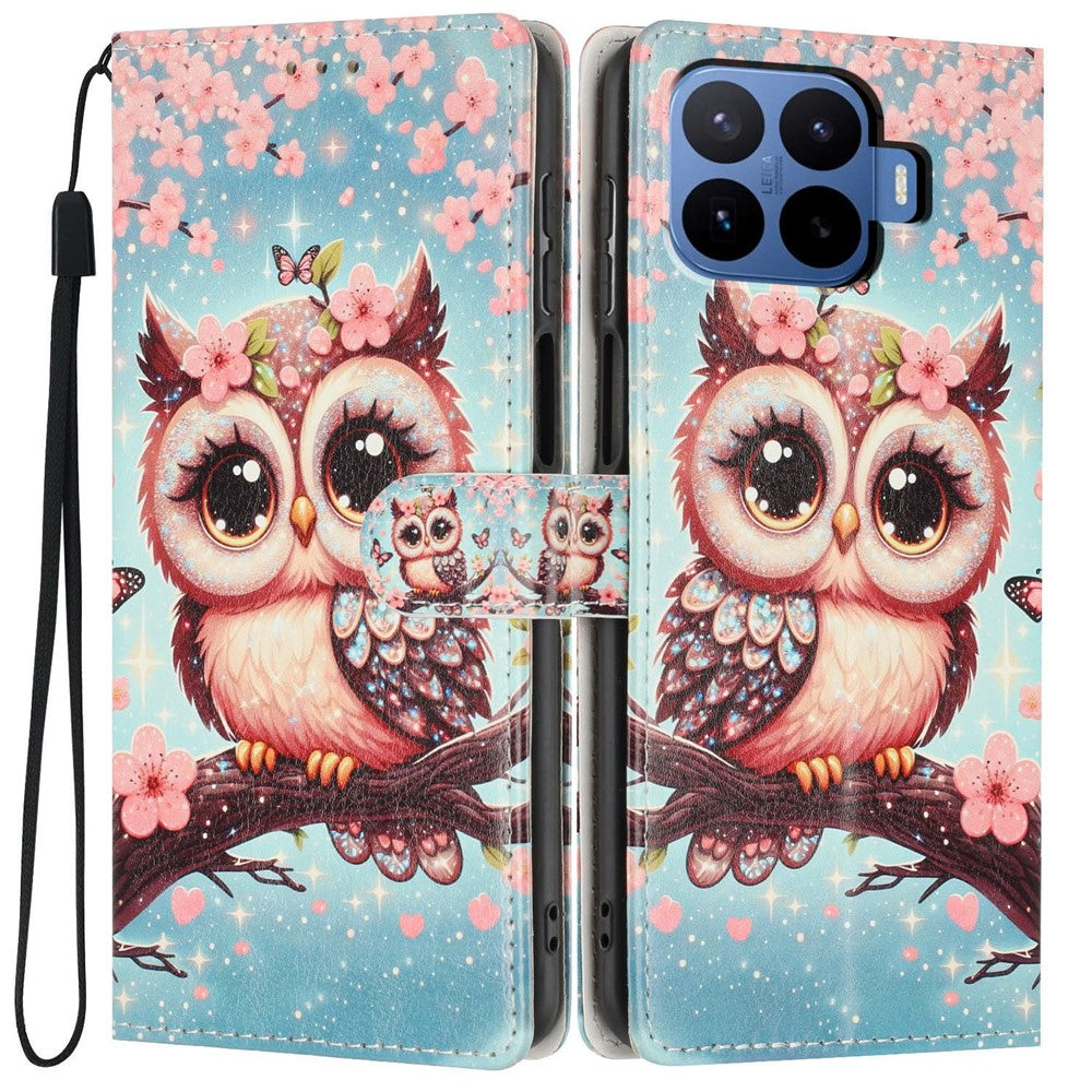 For Xiaomi 17T Pro Wallet Case Pattern Printing PU Leather Stand Flip Phone Cover with Wrist Strap