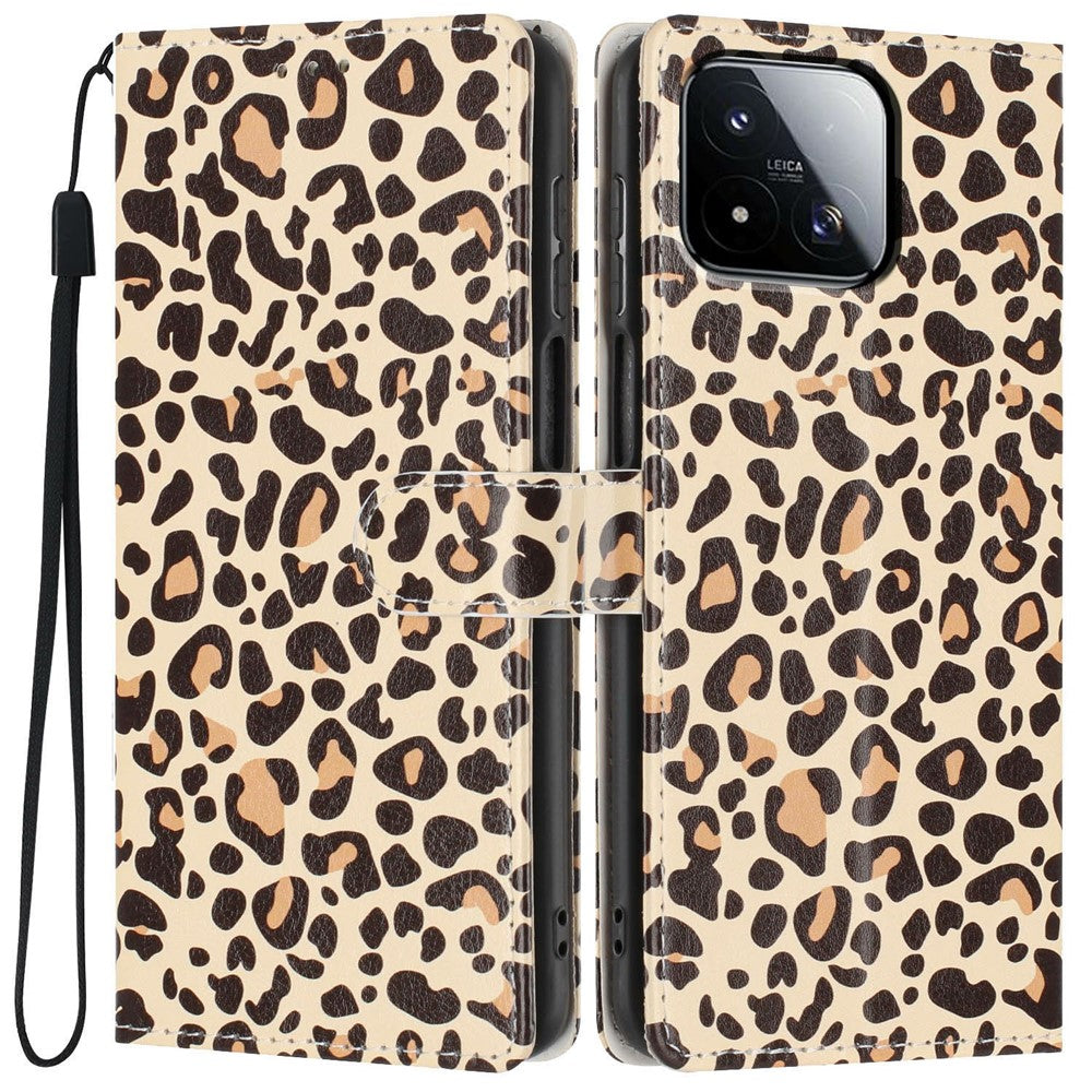 For Xiaomi 17 Max Wallet Case Pattern Printing PU Leather Stand Flip Phone Cover with Wrist Strap
