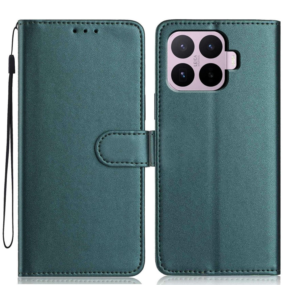 For Xiaomi 17T Wallet Case with Strap / Multiple Card Slots Solid Color Leather Stand Phone Cover