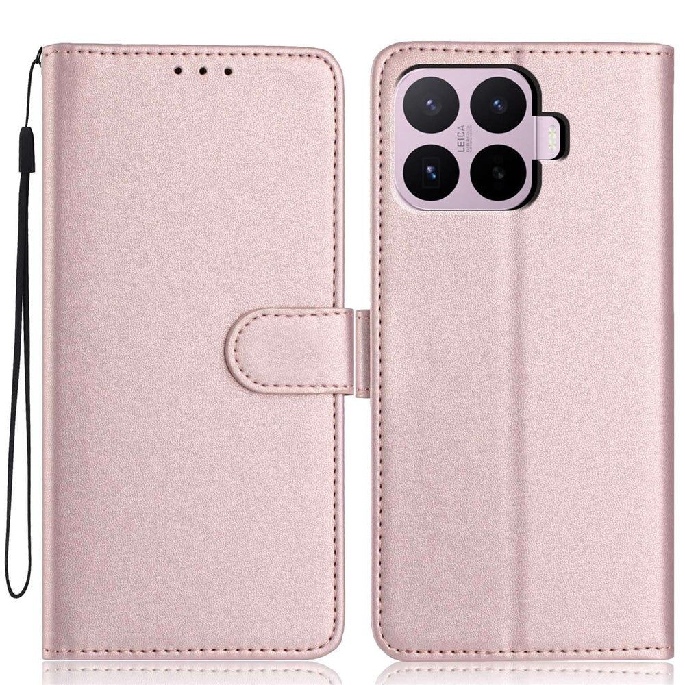 For Xiaomi 17T Wallet Case with Strap / Multiple Card Slots Solid Color Leather Stand Phone Cover