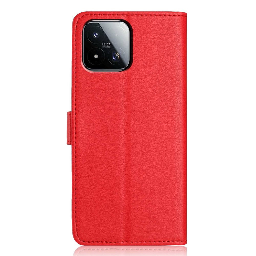 Xiaomi 17 Max Plånboksfodral med Rem / Flera Kortfack Enfärgat Läderfodral i Läder
