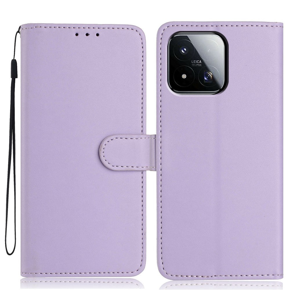 Xiaomi 17 Max Plånboksfodral med Rem / Flera Kortfack Enfärgat Läderfodral i Läder