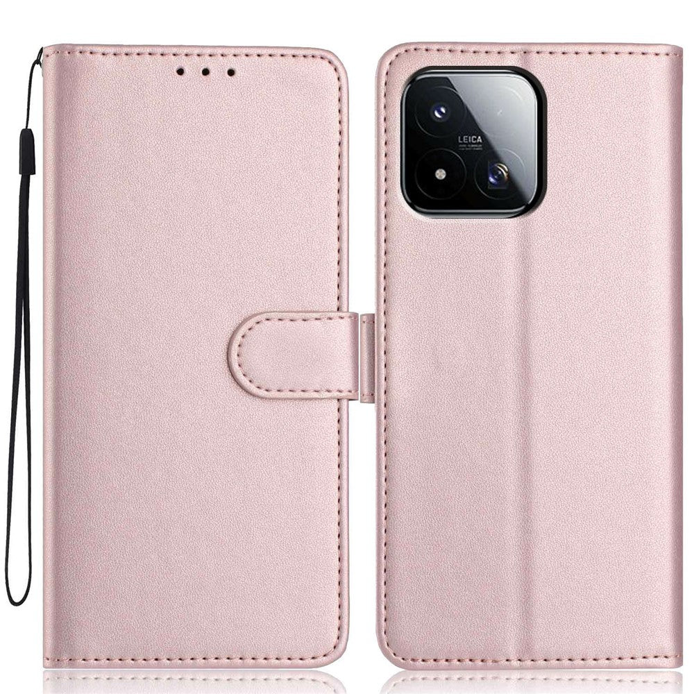 Xiaomi 17 Max Plånboksfodral med Rem / Flera Kortfack Enfärgat Läderfodral i Läder