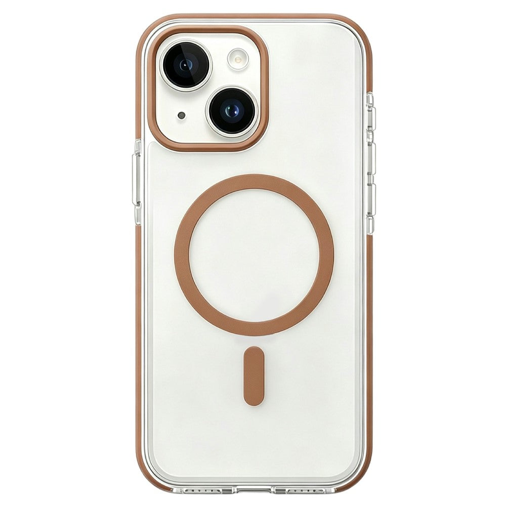 For iPhone 15 Magnetic Case Clear PC TPU TPE Shockproof Cover Compatible with MagSafe
