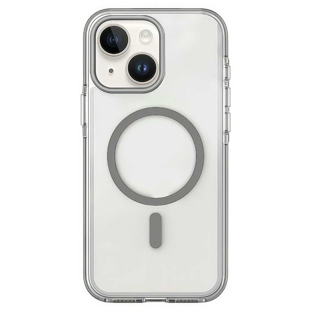 For iPhone 15 Magnetic Case Clear PC TPU TPE Shockproof Cover Compatible with MagSafe