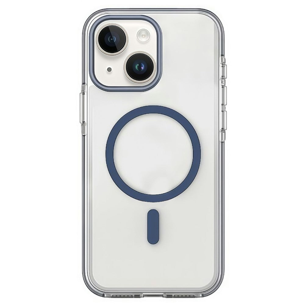 For iPhone 15 Magnetic Case Clear PC TPU TPE Shockproof Cover Compatible with MagSafe