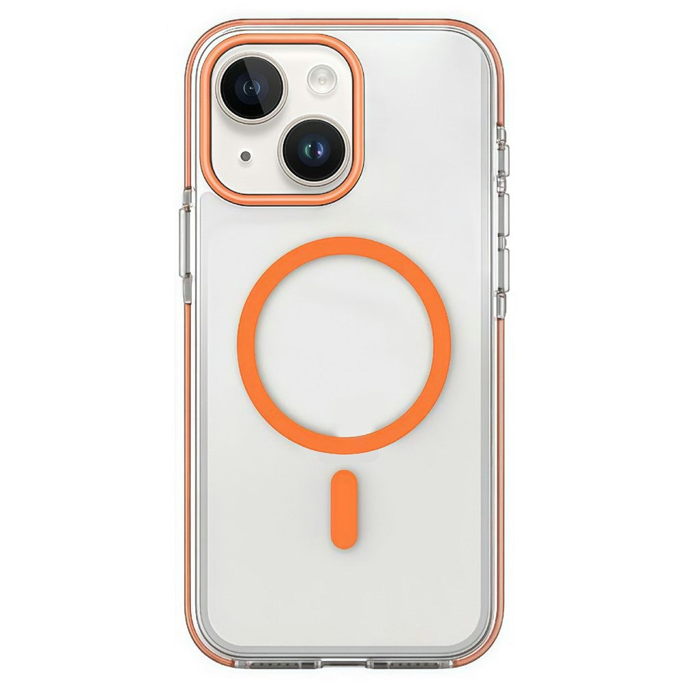 For iPhone 15 Magnetic Case Clear PC TPU TPE Shockproof Cover Compatible with MagSafe