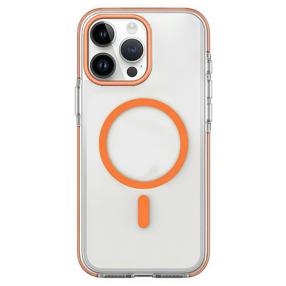 Till iPhone 15 Pro Max Magnetiskt skal Klart PC TPU TPE Stöttåligt fodral Kompatibelt med MagSafe