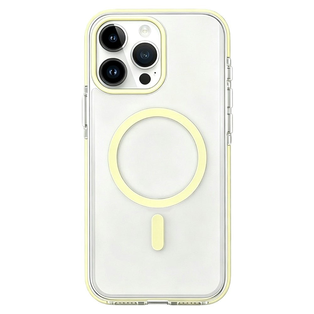 Till iPhone 15 Pro Max Magnetiskt skal Klart PC TPU TPE Stöttåligt fodral Kompatibelt med MagSafe