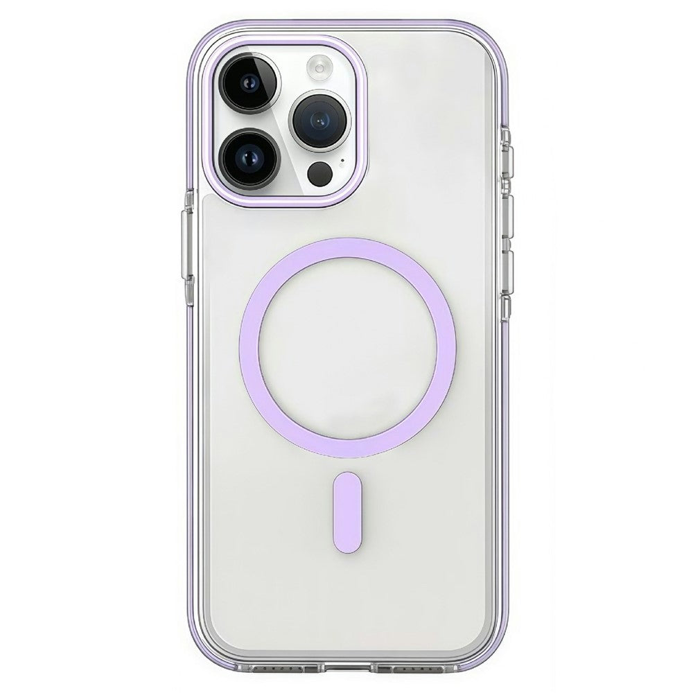 Til iPhone 15 Pro Magnetisk Cover Klart PC TPU TPE Stødsikkert Cover Kompatibelt med MagSafe