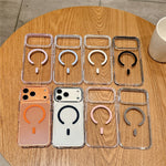 Til iPhone 16 Pro Magnetisk Cover Klar PC TPU TPE Stødsikkert Cover Kompatibelt med MagSafe