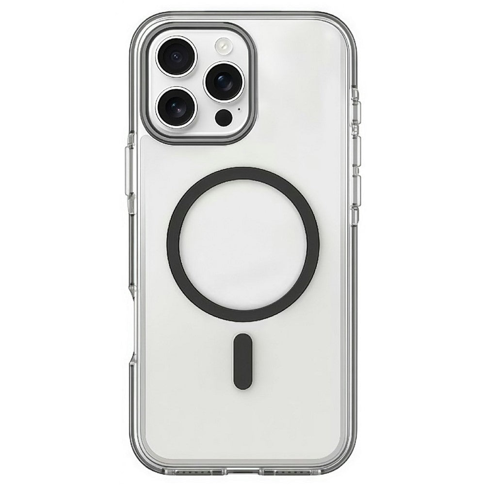 Til iPhone 16 Pro Magnetisk Cover Klar PC TPU TPE Stødsikkert Cover Kompatibelt med MagSafe