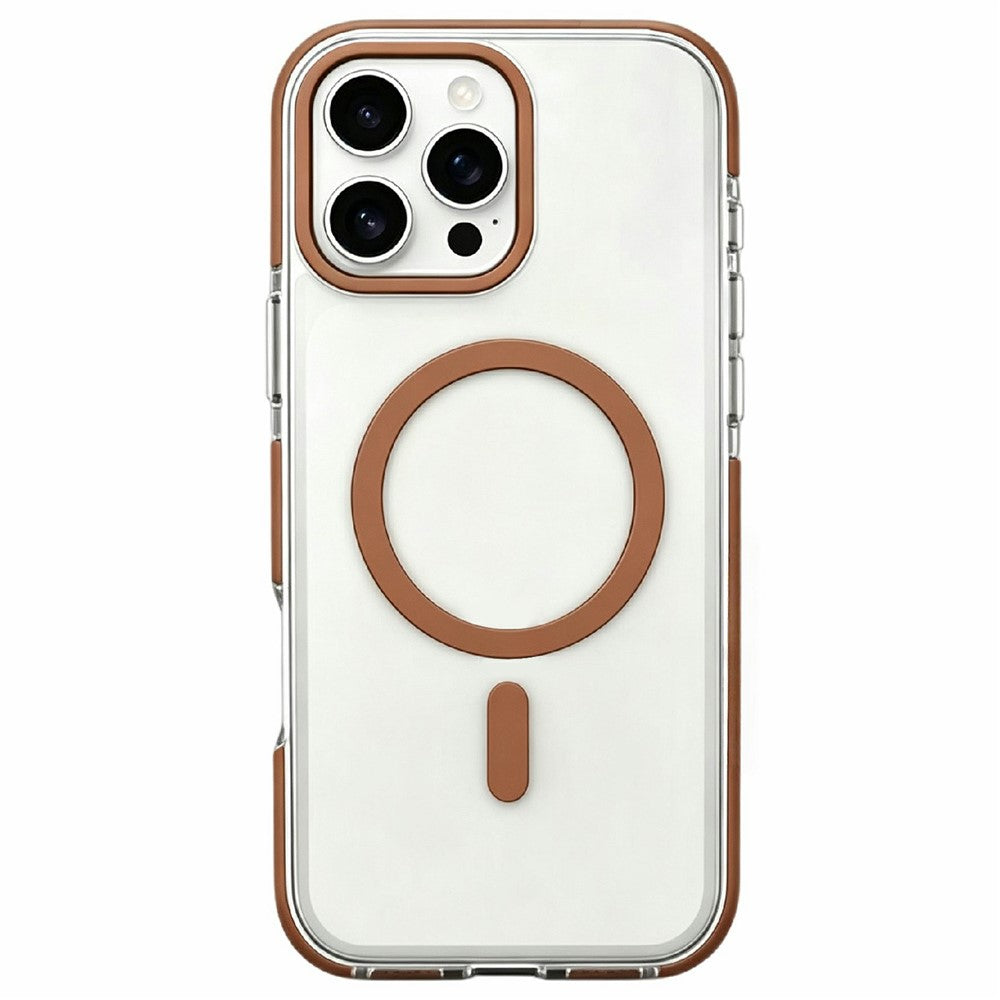 Til iPhone 16 Pro Magnetisk Cover Klar PC TPU TPE Stødsikkert Cover Kompatibelt med MagSafe