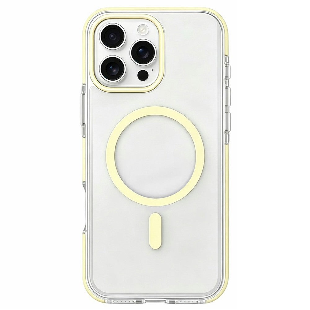 Til iPhone 16 Pro Magnetisk Cover Klar PC TPU TPE Stødsikkert Cover Kompatibelt med MagSafe