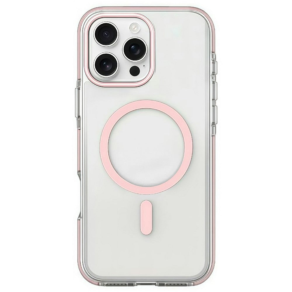 Til iPhone 16 Pro Magnetisk Cover Klar PC TPU TPE Stødsikkert Cover Kompatibelt med MagSafe