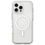Til iPhone 16 Pro Magnetisk Cover Klar PC TPU TPE Stødsikkert Cover Kompatibelt med MagSafe