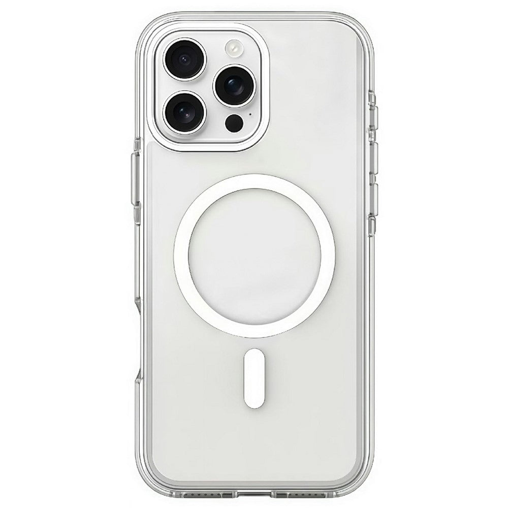Til iPhone 16 Pro Magnetisk Cover Klar PC TPU TPE Stødsikkert Cover Kompatibelt med MagSafe
