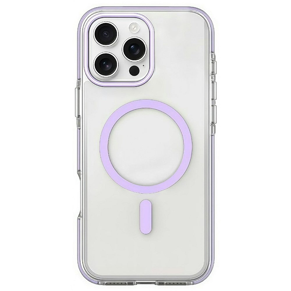 Til iPhone 16 Pro Magnetisk Cover Klar PC TPU TPE Stødsikkert Cover Kompatibelt med MagSafe