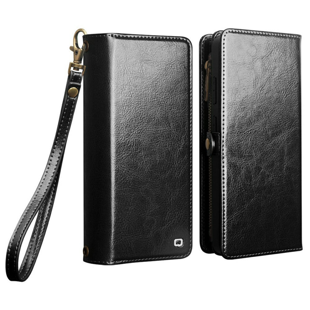 QIALINO til Samsung Galaxy S26 Ultra Etui i Spaltlæder, Aftageligt 2-i-1 Pung Telefoncover med Lang Rem og Håndledsrem