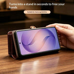 QIALINO til Samsung Galaxy S26 Ultra Etui i Spaltlæder, Aftageligt 2-i-1 Pung Telefoncover med Lang Rem og Håndledsrem