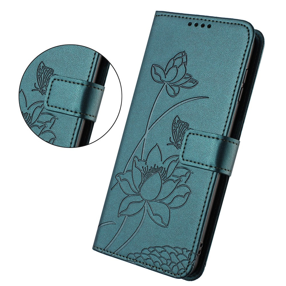 For Motorola Edge 70 Pro 5G Case Wallet Stand Lotus Imprint Leather Phone Cover with Wrist Strap