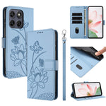 For Motorola Edge 70 Pro 5G Case Wallet Stand Lotus Imprint Leather Phone Cover with Wrist Strap